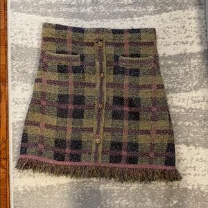 Zara brand new plaid tweed skirt